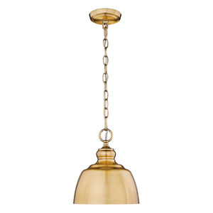 Holmes 1 Light 9 inch Modern Brushed Gold Mini Pendant Ceiling Light
